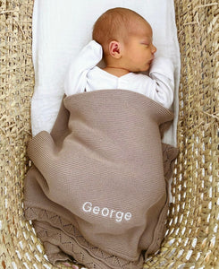 Organic Baby Blanket - Mushroom Melange - Leaves Edge