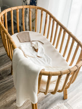 Load image into Gallery viewer, Organic Baby Blanket - Milk White - Scallop Edge - NorishorOrganic Baby Blanket - Milk White - Scallop Edge