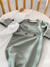 Load image into Gallery viewer, Organic Baby Knotted Gown - NorishorOrganic Baby Knotted Gown