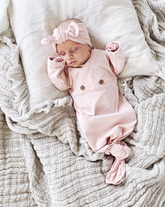 Organic Baby Knotted Gown - Norishor
