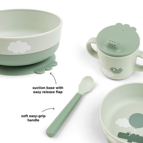 Foodie First Meal Set Happy Clouds - Green - NorishorFoodie First Meal Set Happy Clouds - Green