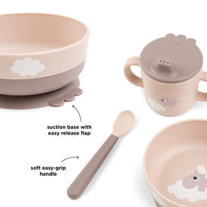 Foodie First Meal Set Happy Clouds - Powder - NorishorFoodie First Meal Set Happy Clouds - Powder