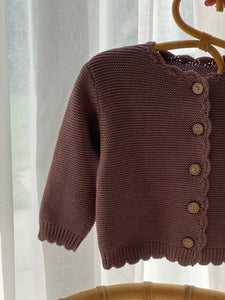 Baby Knit Cardigan - Chocolate - NorishorBaby Knit Cardigan - Chocolate