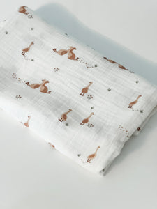 Baby Blanket -  Muslin Swaddle - Goose