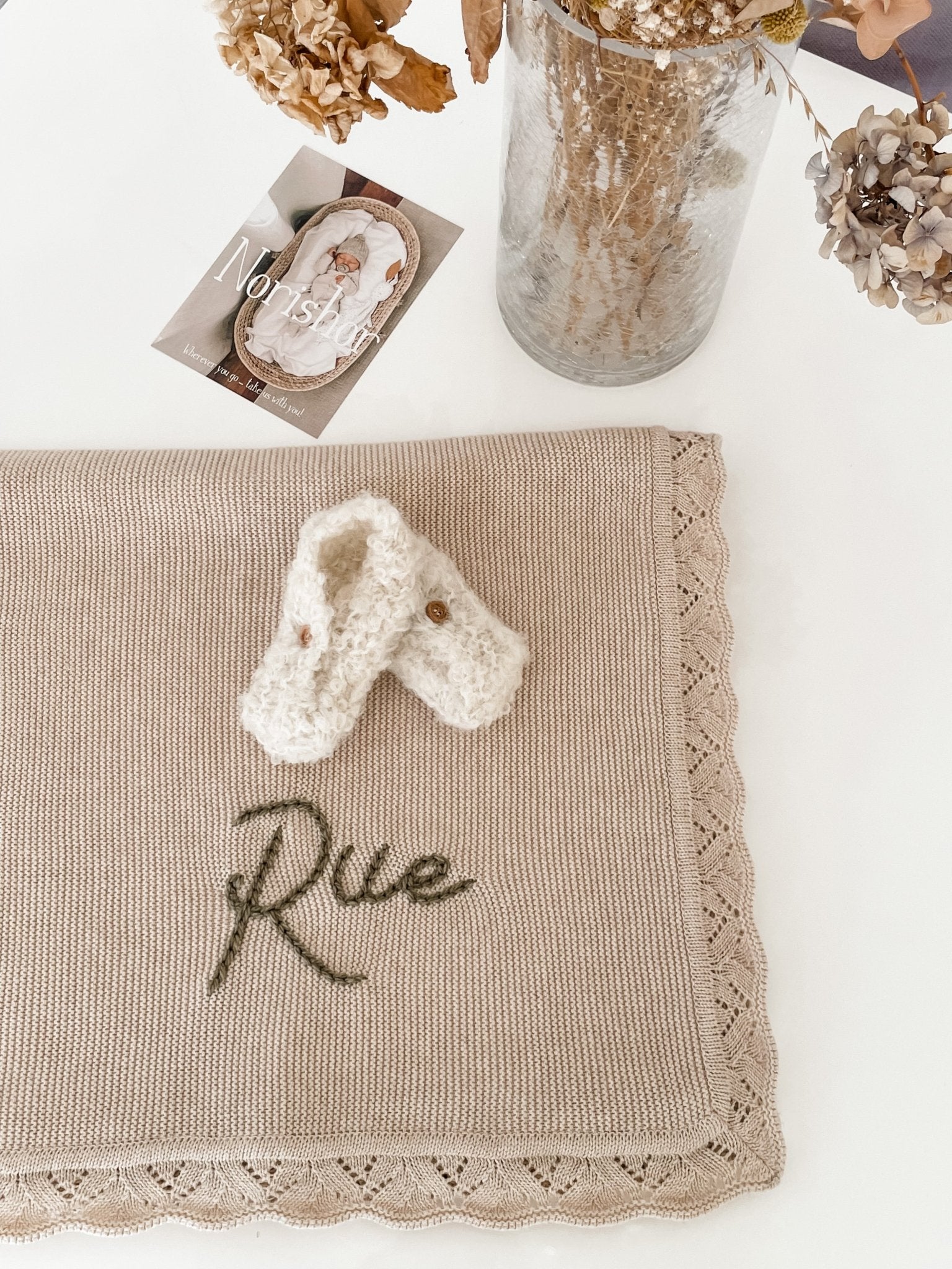 Personalized Baby Girl Gifts Personalized Custom-Knit Baby Blanket, Embroidered Name Gift - Baby Shower Or Newborn Birthday (Style 04 Name Blankets Personalized Baby