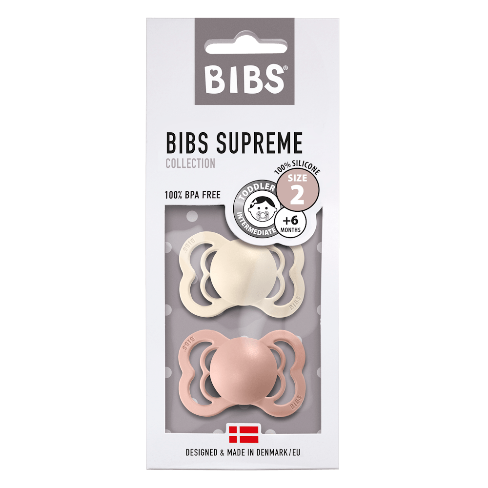 Bibs Supreme Twin Pack Size 2 – Ivory/Blush - NorishorBaby BibsBibs Supreme Twin Pack Size 2 – Ivory/Blush