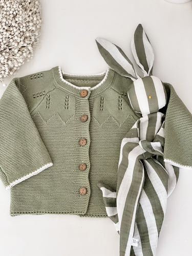Baby Knit Cardigan - Sage Green