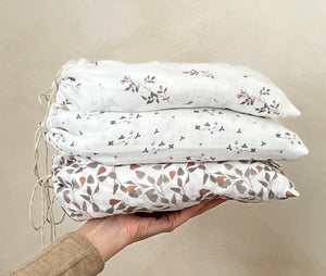 Muslin Cotton Fitted Cotbed Sheet - Botanical