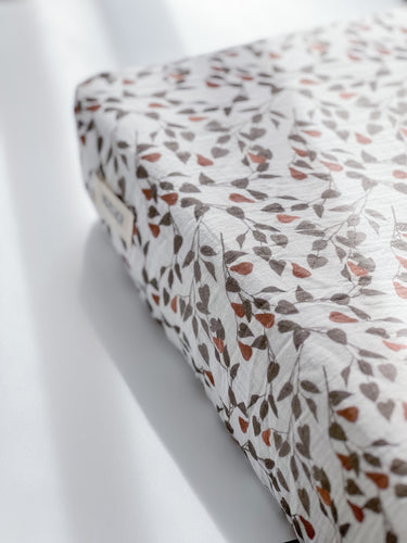 Muslin Cotton Fitted Cotbed Sheet - Forest Pear