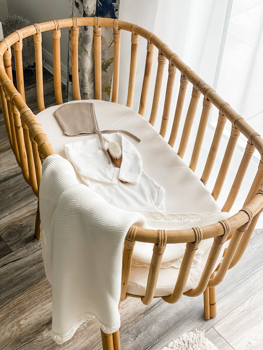 Organic Baby Blanket - Milk White - Scallop Edge
