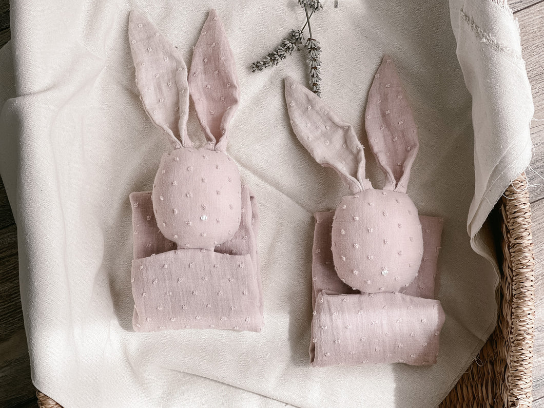 pink baby bunny comforter set