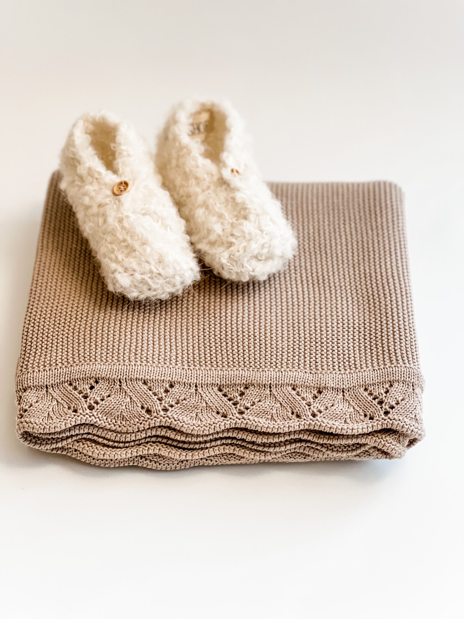 Organic Baby Blanket - Oat - Leaves Edge – Norishor