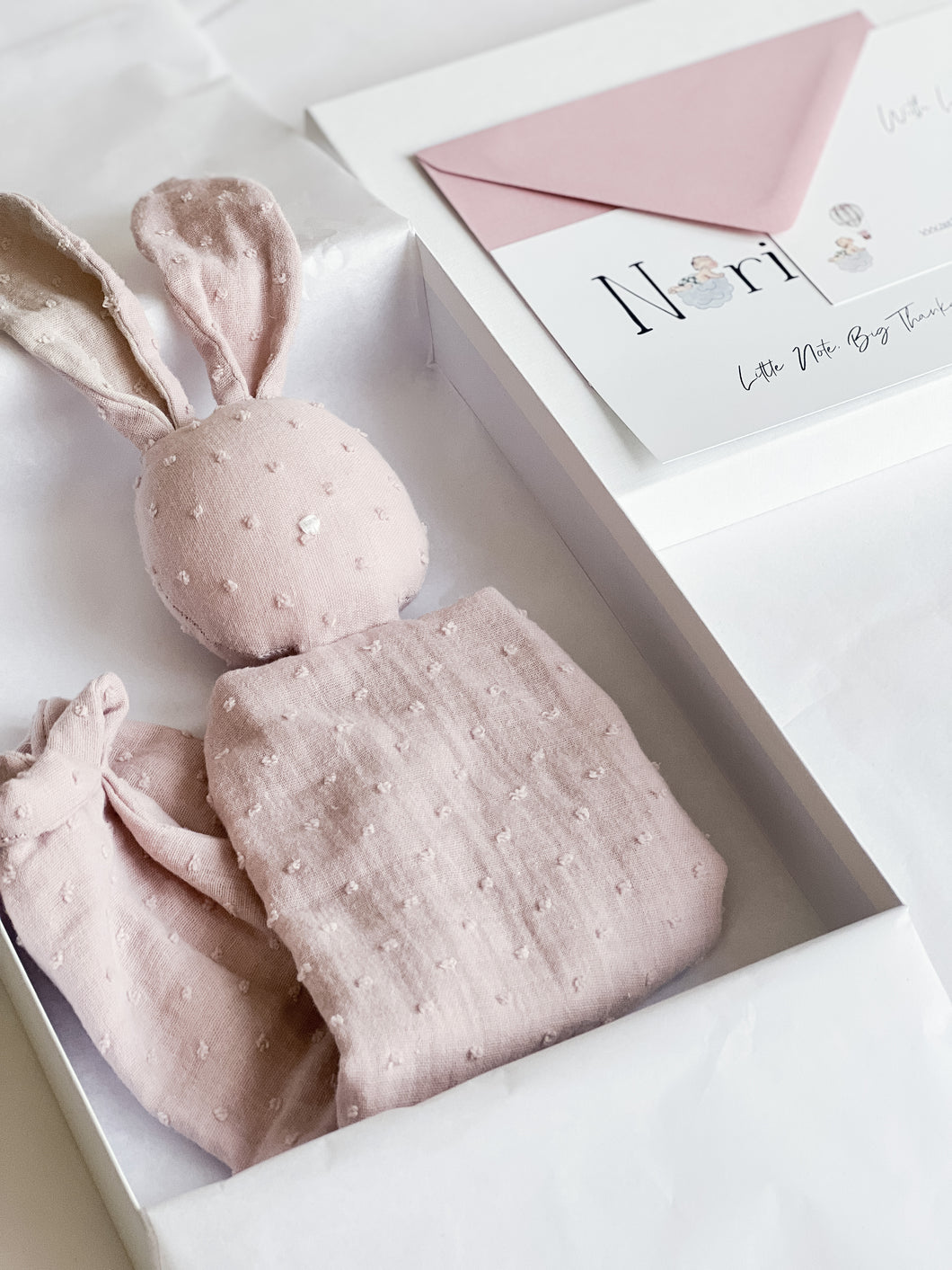 Baby Gift - Powder Rose Bunny Comforter